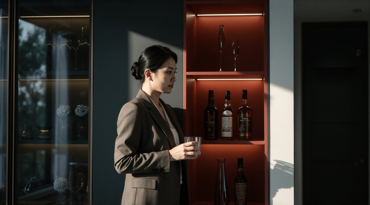意式轻奢 · 酒柜前